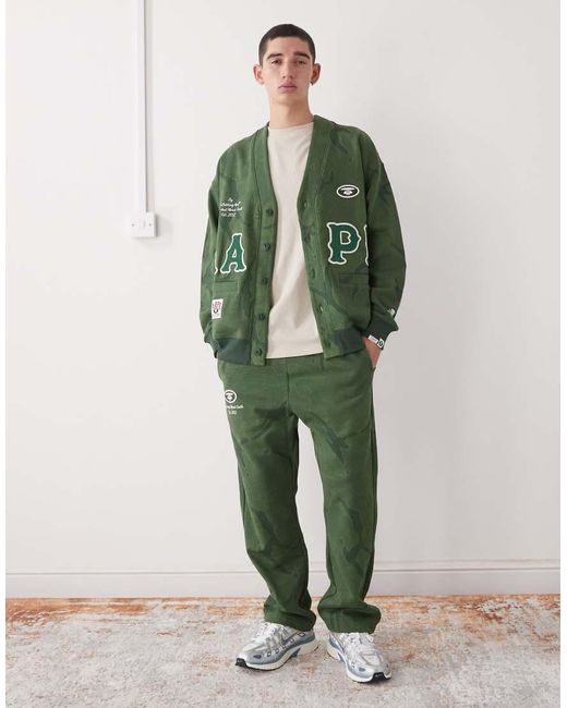 Aape By A Bathing Ape Green Aape By A Bathing Ape Loose Fit joggers for men
