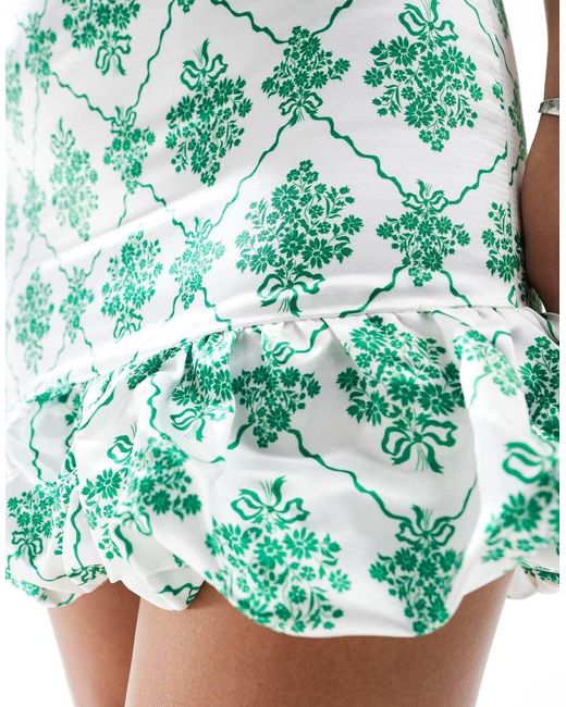 Collective The Label Green Ruffle Peplum Mini Skirt