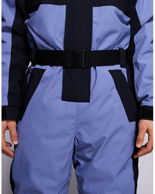 ASOS 4505 Ski & Snow Blue 4505 Ski Water Repellent Straight Fit Belted Ski Suit for men