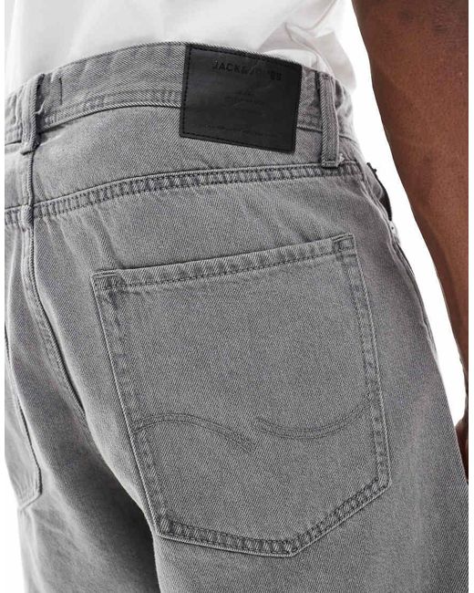 Pantalones Cortos Vaqueros Grises De Corte Suelto Tony De Jack & Jones de hombre de color White