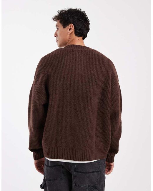 Jack & Jones Brown Crew Neck Cardigan for men