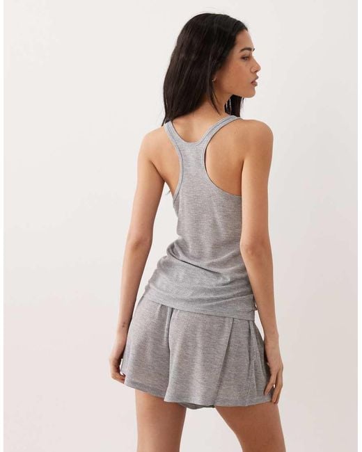 Calvin Klein Brown Waffle Tank Short Set