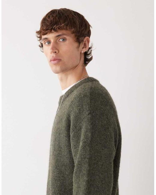 Jersey Verde Oscuro Jaspeado De Mezcla De Lana De Weekday de hombre de color Gray