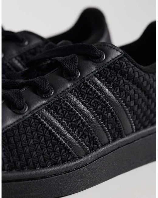 Adidas Originals Black Superstar Ii Woven Trainers for men