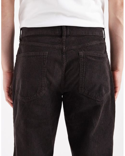 Pantalon cargo droit en velours côtelé - marron ASOS pour homme en coloris Black