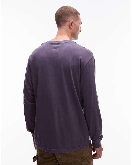 Camiseta Morada De Manga Larga Con Logo Lowcase De -Morado Element de hombre de color Blue