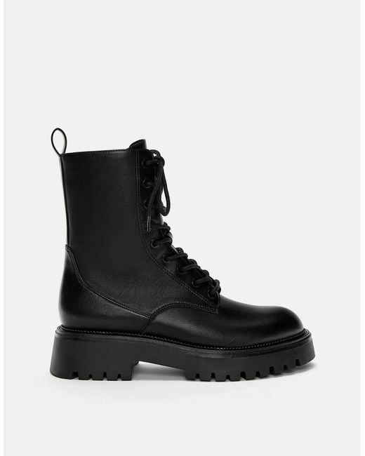 Pull&Bear Black – flache ankle-boots