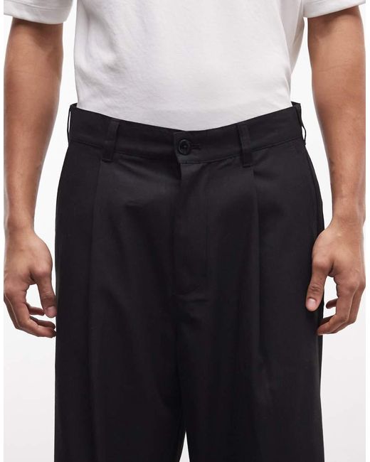 Obey Black Otis Pleated Trousers for men