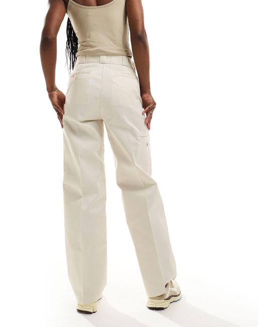 Pantaloni color crema con ginocchia doppiate di Dickies in Natural