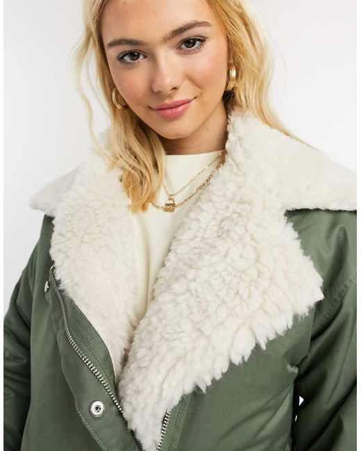 ASOS Gray Waterfall Parka With Borg Lining