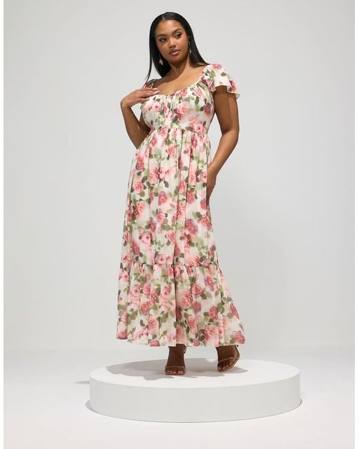 Yours Clothing White Floral Tiered Maxi Dress