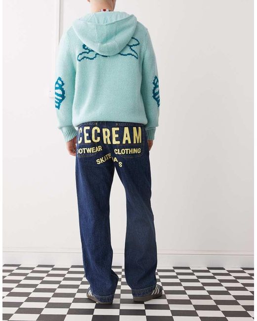 Vaqueros Azul Añil Con Estampado Cowboy De -Azul Marino ICECREAM de hombre de color Blue