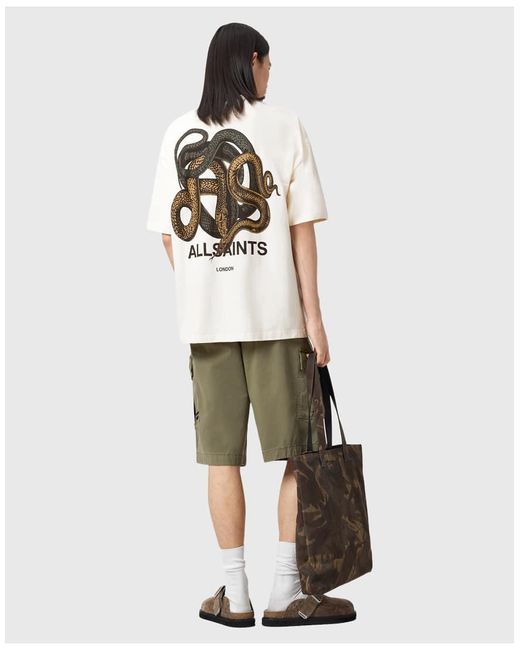 Camiseta Con Estampado Gráfico En La Espalda Reticulate De -Neutro AllSaints de hombre de color White