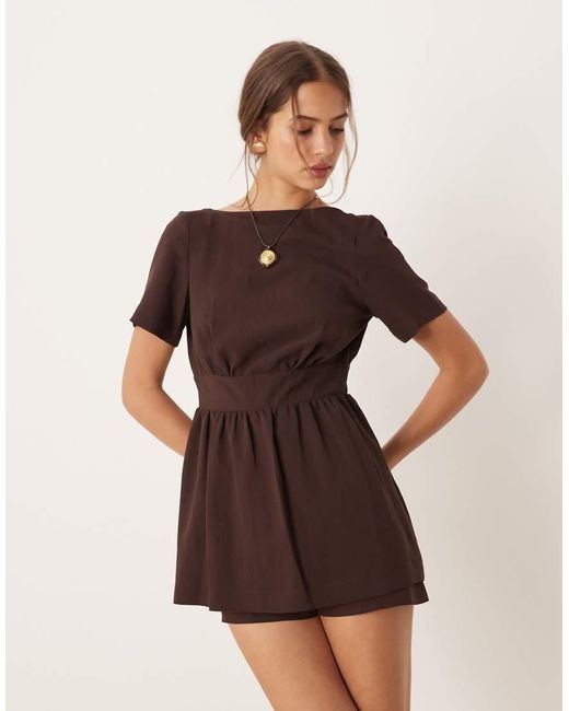 ASOS Multicolor Tie Back Double Layer Playsuit