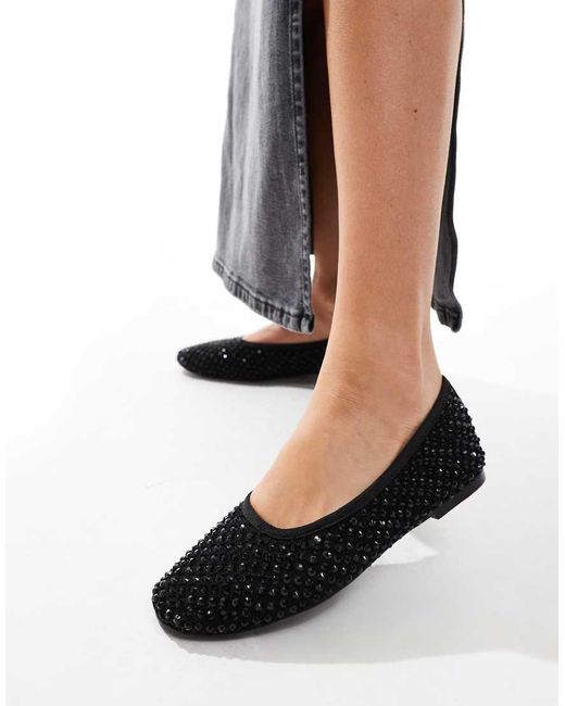 Steve Madden Marli Embellished Ballet Flats in Black Lyst UK