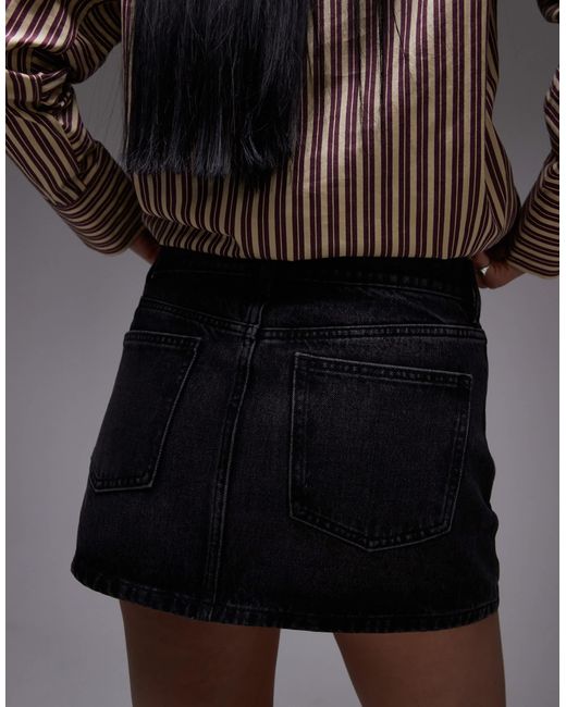 TOPSHOP Blue Denim Pelmet Mini Skirt