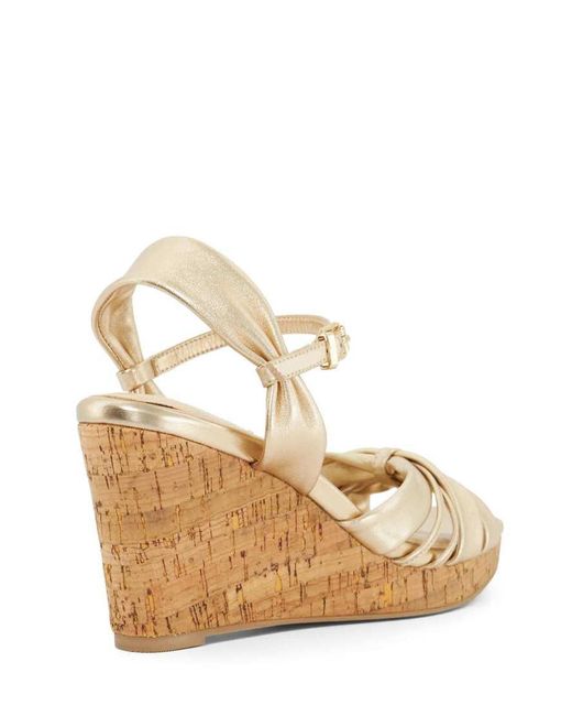 Dune Natural Kander Wedged Sandal