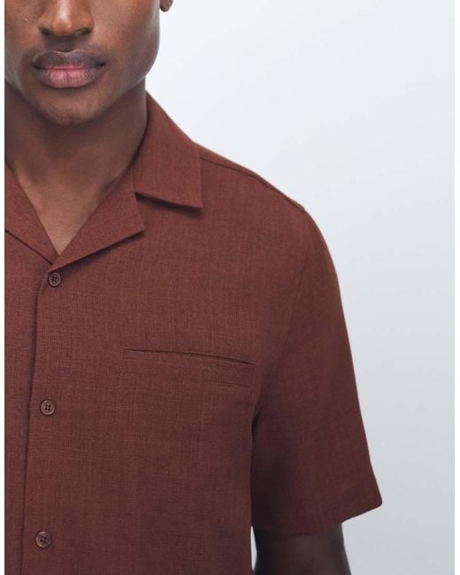 ASOS Red Co-ord Linen Look Relaxed Shirt for men