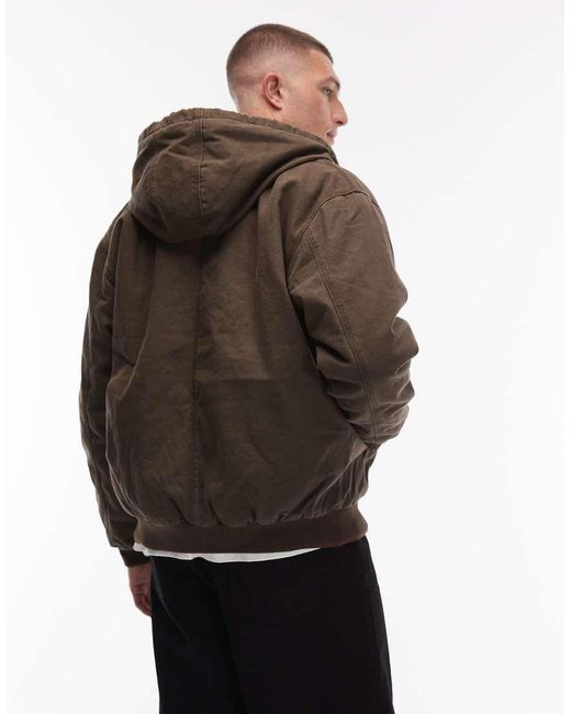 Vans Brown Workwear Full Zip Canvas Jacket for men