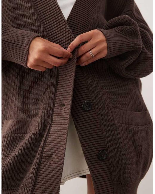 Monki Brown Oversized Cardigan