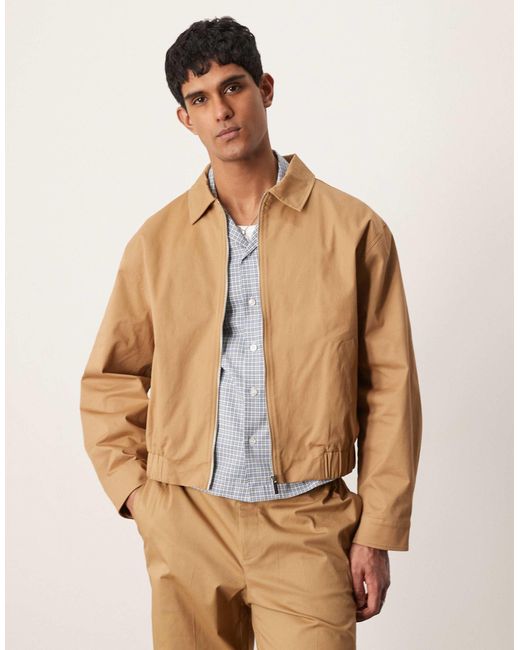 Blouson harrington d'ensemble élégant en coton peau ASOS pour homme en coloris Natural
