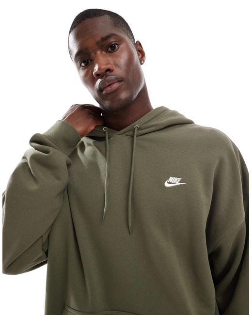 Nike Club – oversize-kapuzenpullover aus french terry in Green für Herren