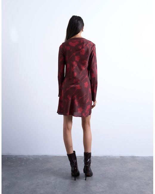 TOPSHOP Purple Drape Neck Mini Dress