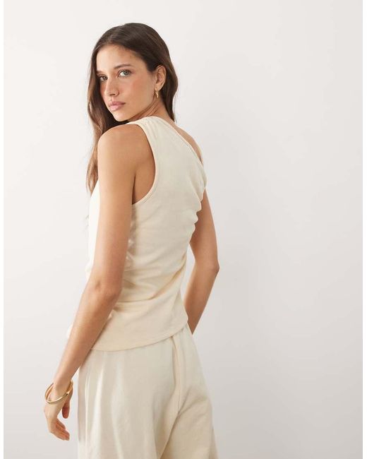 ASOS Natural Ruched Asymmetric Top Co-ord