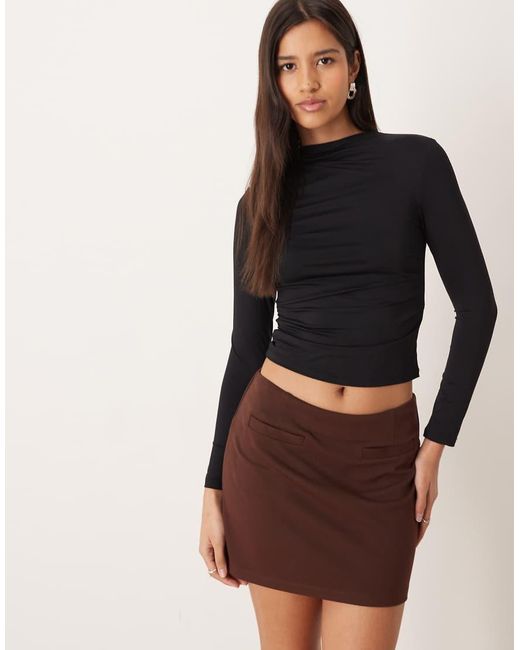 ASOS Black Ponte Micro Mini Skirt With Pocket Detail