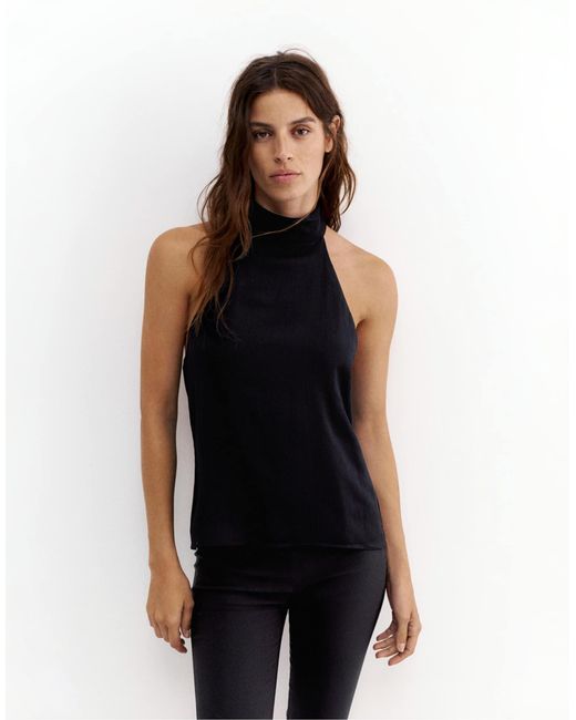 Top dos nu fluide Pull&Bear en coloris Blue