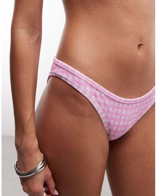 Monki Multicolor Crinkle Tie Side Bikini