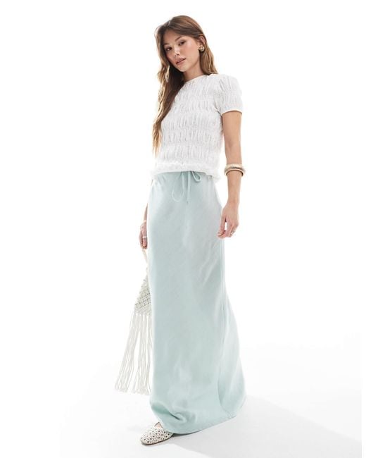 ASOS White – leinenmix-maxirock