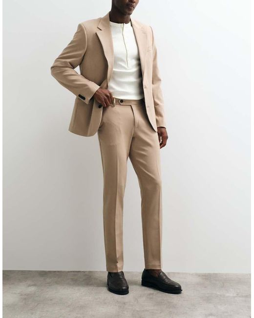 ASOS Natural Flexmaxtm Skinny Suit Pants for men