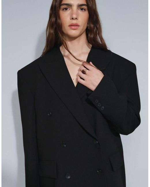 ASOS Black Tailored Super Oversized Double Breasted Blazer