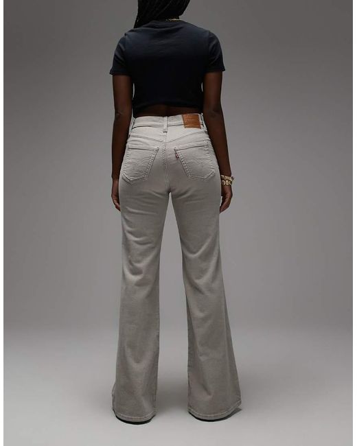 Levi's Gray Ribcage Bells High Rise Flare Jeans