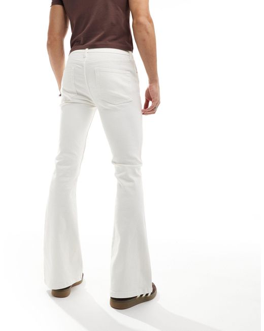 ASOS White Stretch Flare Jeans for men