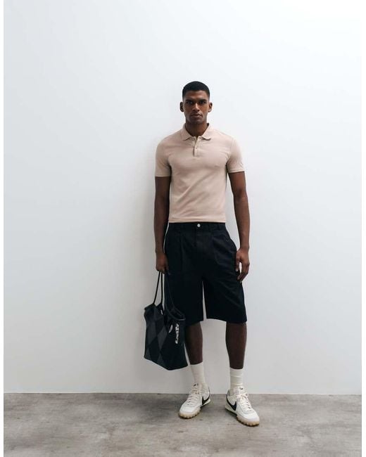 ASOS Brown Essentials Muscle Fit Polo for men