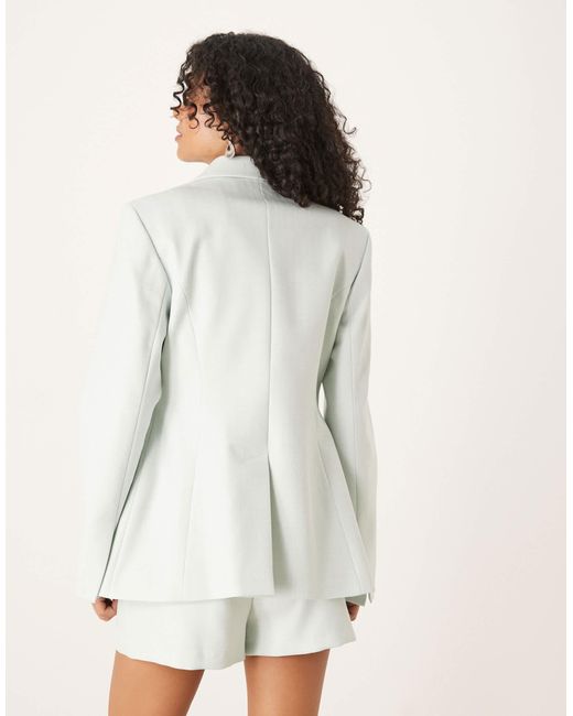 ASOS White Nipped Waist Blazer