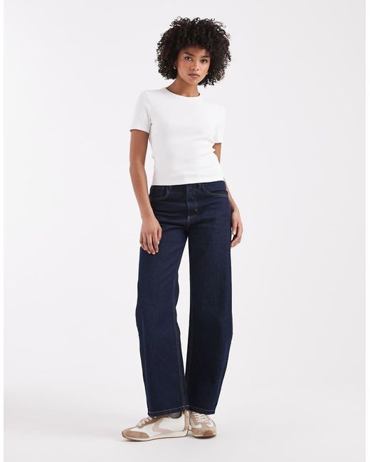 ONLY White Ribbed T-shirt