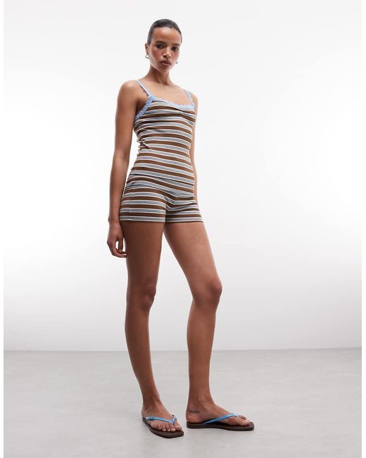 Collusion White Ruched Front Lace Cami