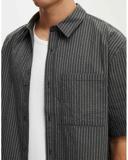 Cotton On Gray Darcy Short Sleeve Shirt for men