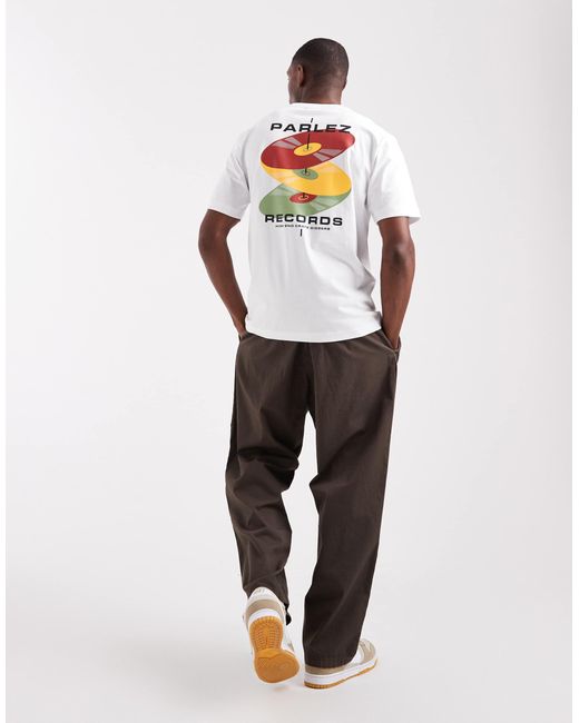 Record - t-shirt à logo et motif imprimé au dos Parlez pour homme en coloris White