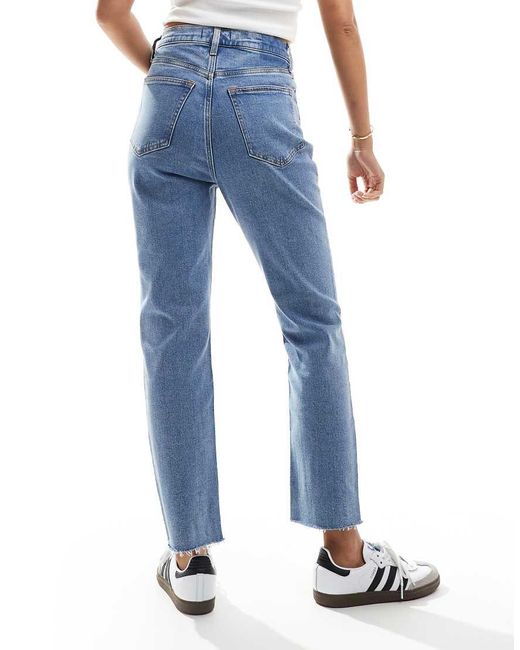 Abercrombie & Fitch Blue Curve Love Ultra High Rise Ankle Straight Jeans