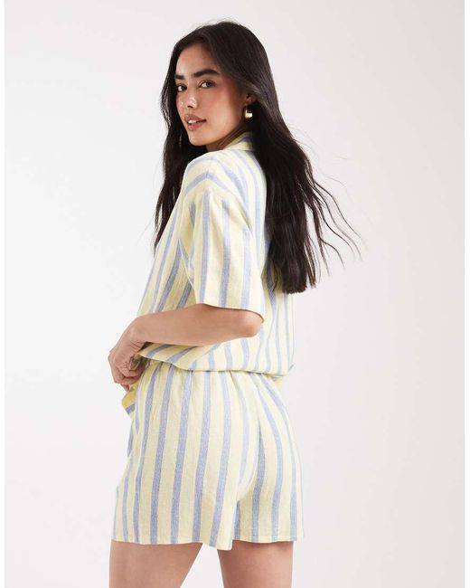 ASOS Natural Linen Blend Co-Ord Shorts
