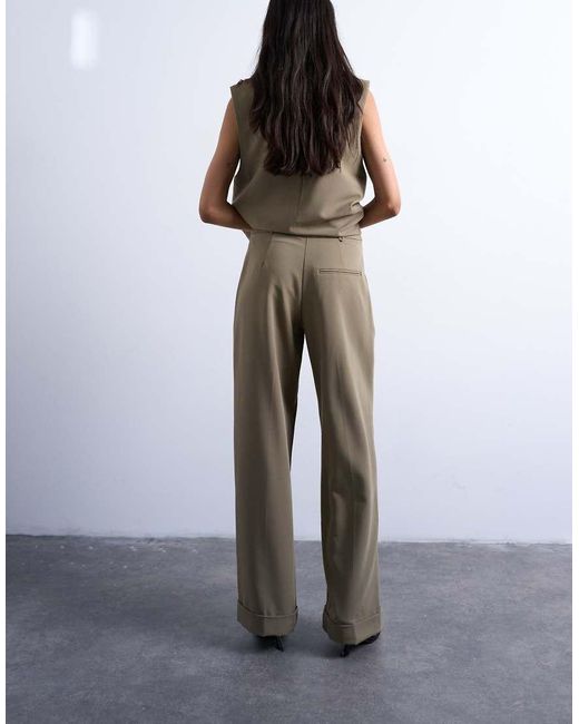 TOPSHOP Gray Twill Straight Leg Pants
