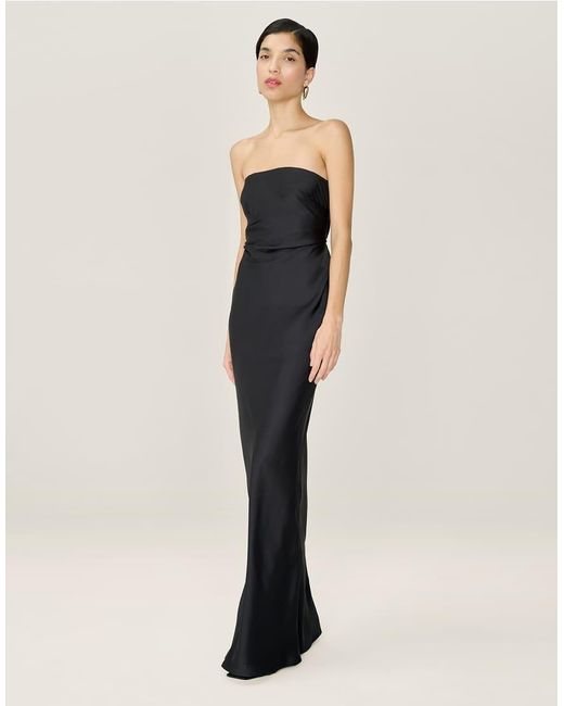 OMNES Natural Dresses Amdra Strapless Satin Maxi Dress