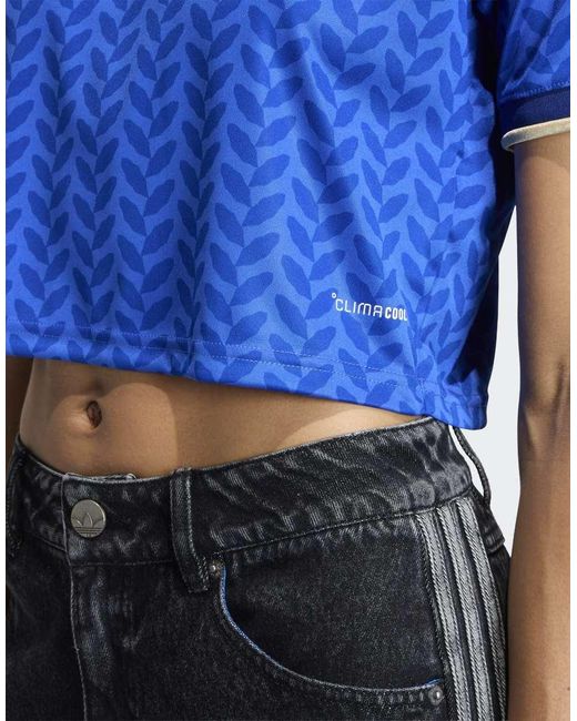 Adidas Originals Blue Italy 26 Home Cropped Jersey