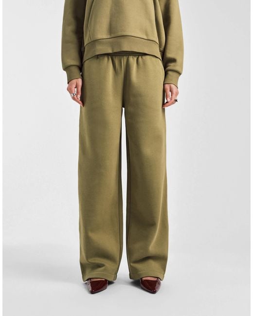 ASOS Green Brushback Wide Leg Brushback Jogger