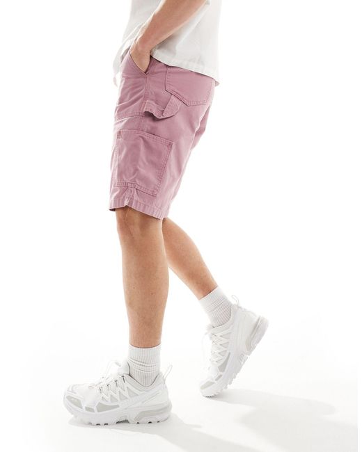 ASOS Pink Carpenter Cargo Shorts for men