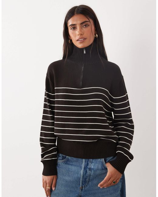 Pull à col zippé quart Mango en coloris Blue